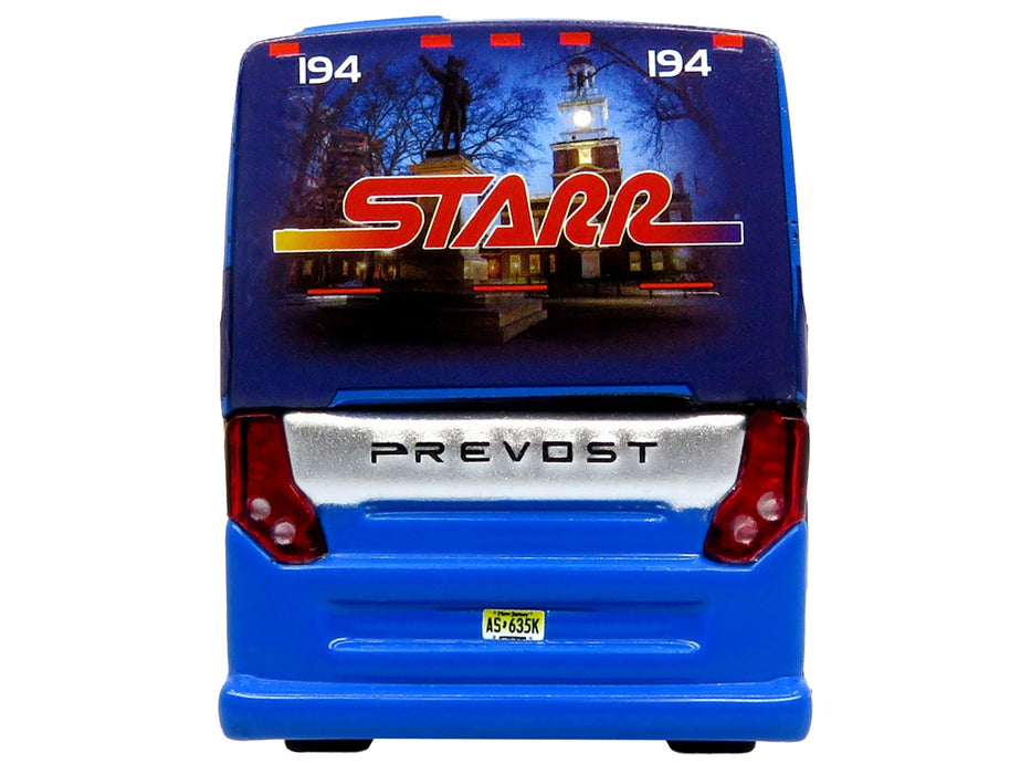 Prevost H3-45 Coach Bus "Starr Tours" Blue with Graphics Limited Edition 1/87 (HO) Diecast Model by Iconic Replicas
