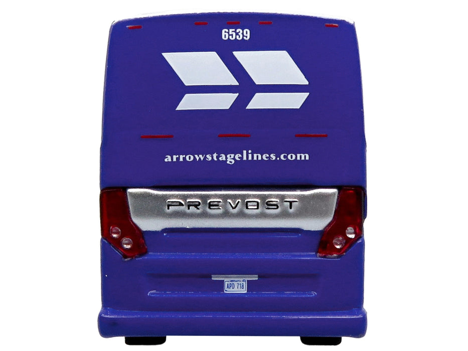 Prevost H3-45 Coach Bus "Arrow Stage Lines" Blue with White Graphics Limited Edition 1/87 (HO) Diecast Model by Iconic Replicas