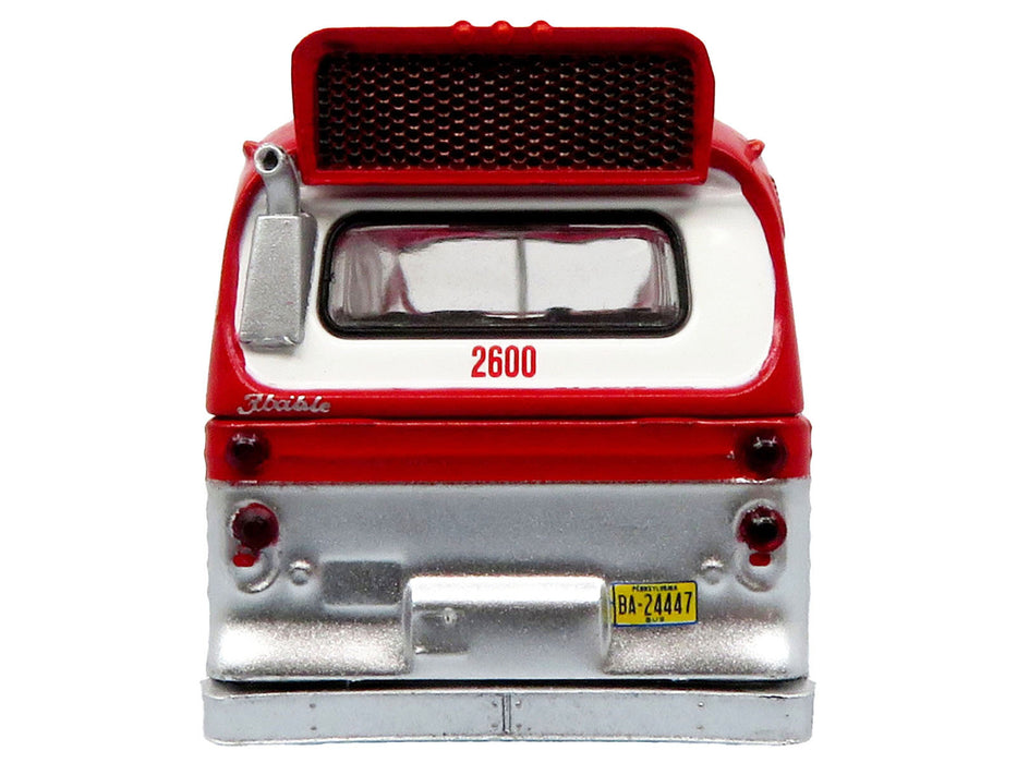 Flxible 53102 New Look Transit Bus "Pittsburgh Area Transit" Red and White "Vintage Bus & Motorcoach Collection" Limited Edition 1/87 (HO) Diecast Model by Iconic Replicas - Miniature Motors