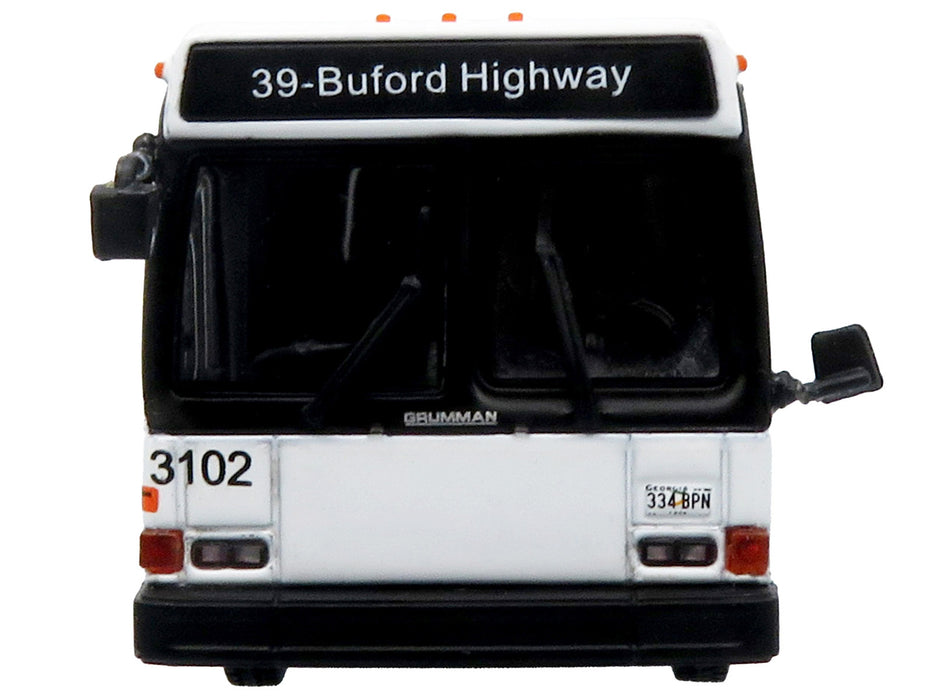 1980 Grumman 870 Advanced Design Transit Bus "MARTA Atlanta" White with Stripes "Vintage Bus & Motorcoach Collection" Limited Edition 1/87 (HO) Diecast Model by Iconic Replicas
