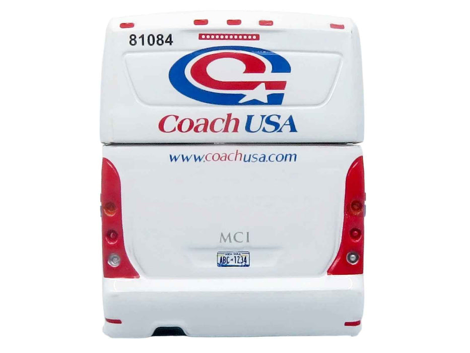 MCI D4520 Commuter Coach Bus "Coach USA" White with Blue and Red Stripes "The Bus & Motorcoach Collection" Limited Edition to 504 pieces Worldwide 1/87 (HO) Scale Diecast Model by Iconic Replicas