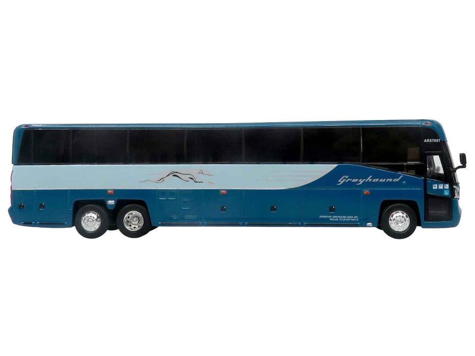 MCI D4520 Commuter Coach Bus "Greyhound Lines" Blue with Light Blue Stripes "The Bus & Motorcoach Collection" Limited Edition to 504 pieces Worldwide 1/87 (HO) Scale Diecast Model by Iconic Replicas