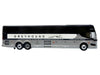 Prevost H3-45 Coach Bus "Greyhound Scenicruiser Service" White and Raw Metal "The Bus & Motorcoach Collection" Limited Edition to 504 pieces Worldwide 1/87 (HO) Scale Diecast Model by Iconic Replicas