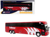 MCI D4520 Commuter Coach Bus "Burlington Trailways" Red with White Graphics "The Bus & Motorcoach Collection" Limited Edition to 504 pieces Worldwide 1/87 (HO) Scale Diecast Model by Iconic Replicas