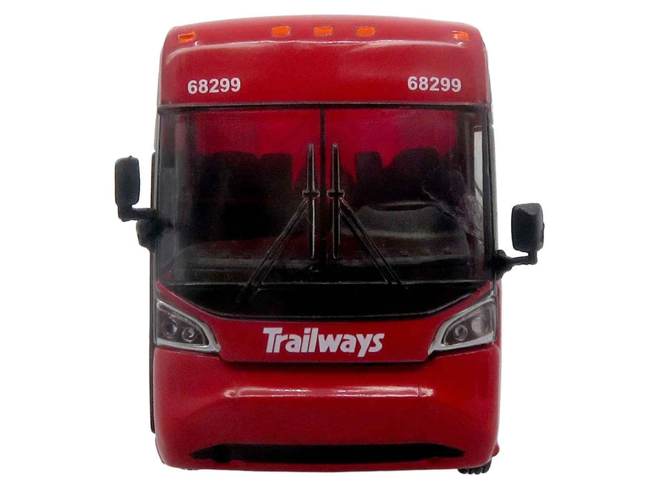 MCI D4520 Commuter Coach Bus "Burlington Trailways" Red with White Graphics "The Bus & Motorcoach Collection" Limited Edition to 504 pieces Worldwide 1/87 (HO) Scale Diecast Model by Iconic Replicas