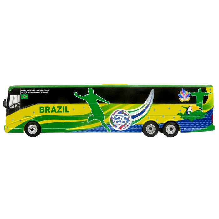 Van Hool CX-45 Coach Bus "Brazil National Football Team" Yellow and Green with Graphics "International Federation of the Global Game" Series Limited Edition to 504 pieces Worldwide 1/87 (HO) Diecast Model by Iconic Replicas