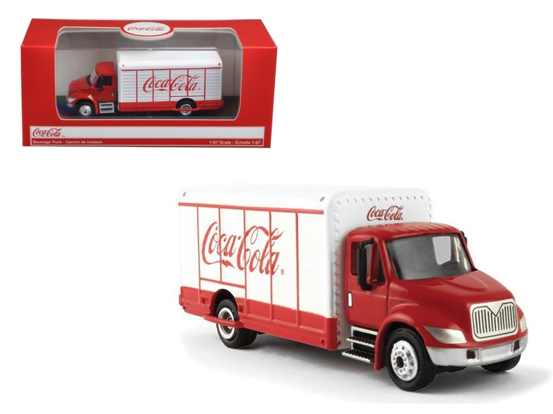 "Coca-Cola" Beverage Truck Red and White 1/87 Diecast Model by Motorcity Classics - Miniature Motors