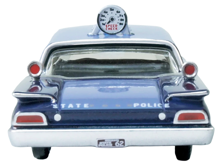 1960 Ford Fairlane Sedan "Massachusetts State Police Radar Car" Blue Two-Tone 1/87 (HO) Scale Diecast Model Car by Oxford Diecast