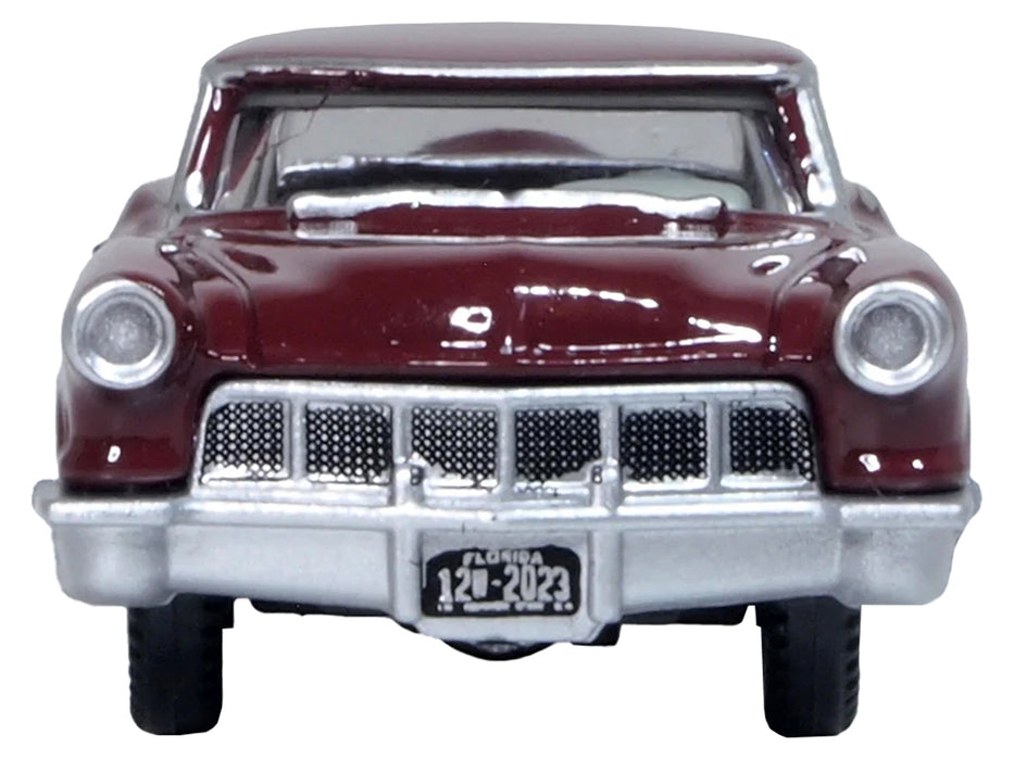 1956 Lincoln Continental Mark II Dark Red 1/87 (HO) Scale Diecast Model Car by Oxford Diecast - Miniature Motors