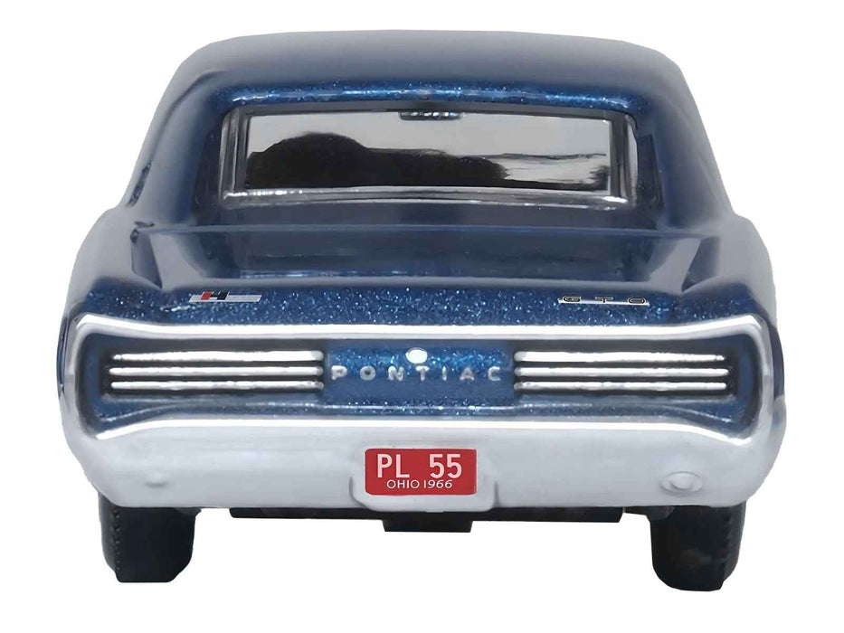 1966 Pontiac GTO Fontaine Blue Metallic 1/87 (HO) Scale Diecast Model Car by Oxford Diecast