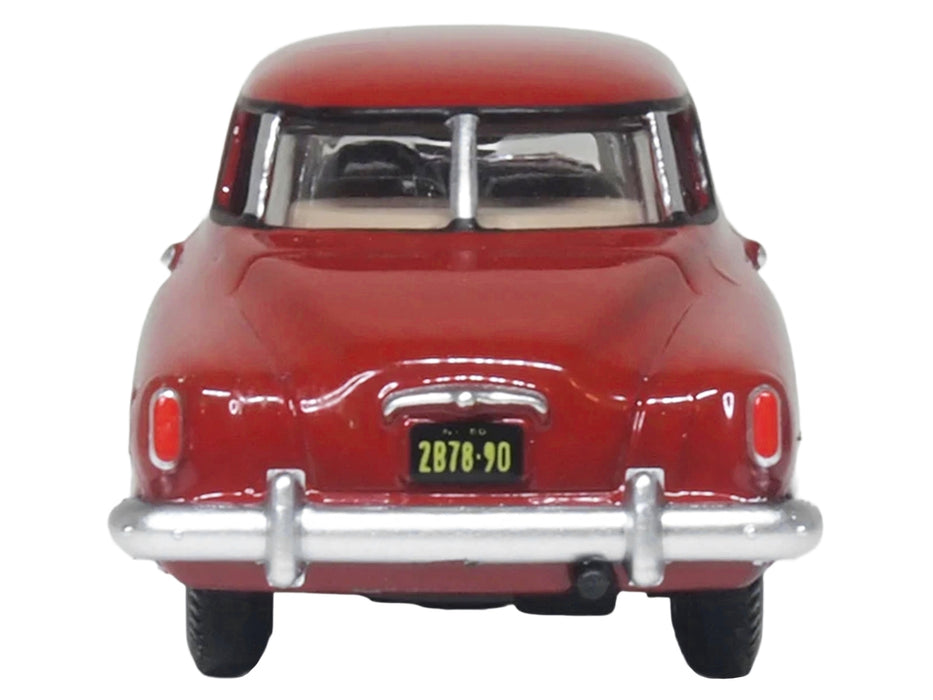 1950 Studebaker Champion Starlight Coupe Commanche Red 1/87 (HO) Scale Diecast Model Car by Oxford Diecast
