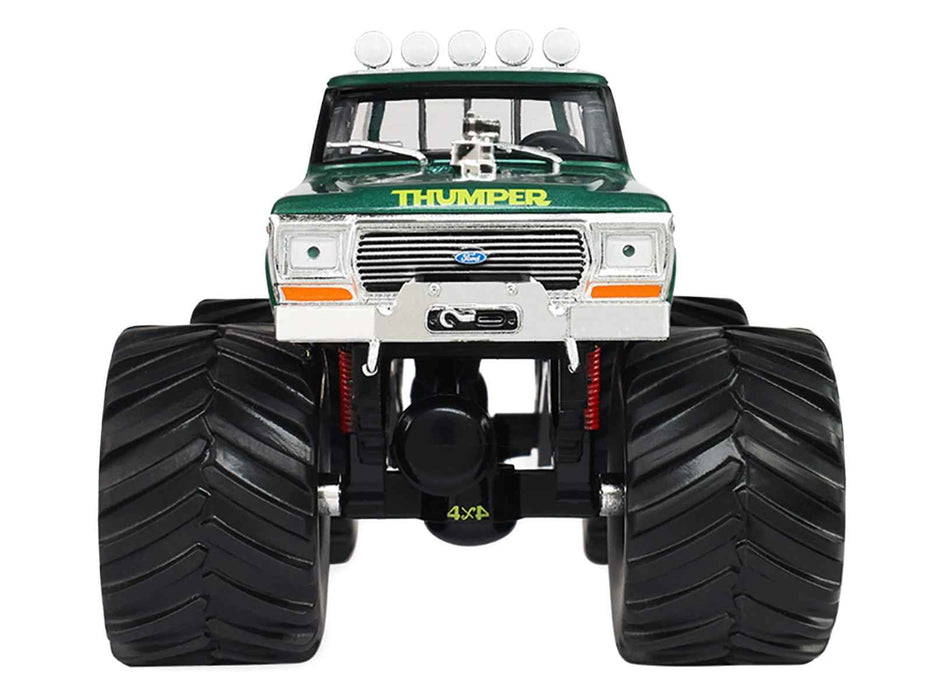 1975 Ford F-250 Monster Truck with 66-Inch Tires "Thumper" Green Metallic "Kings of Crunch" Series 1/43 Diecast Model Car by Greenlight