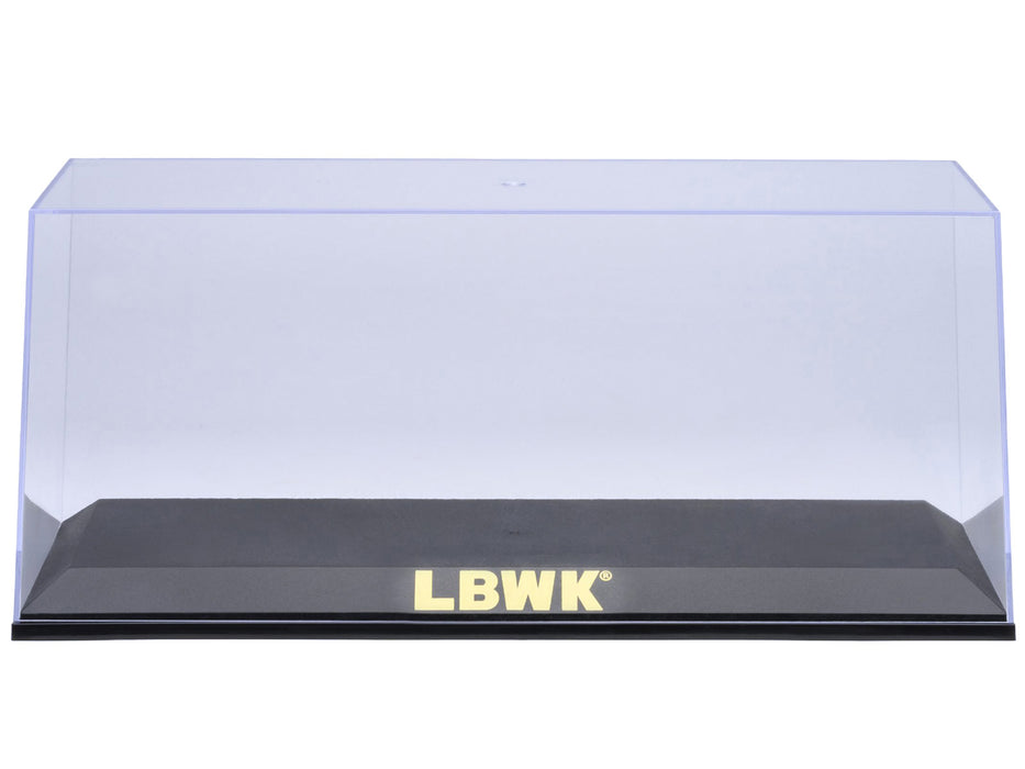 Collectible Display Show Case with Black Plastic Base and Gold "LBWK" Logo for 1/18-1/24 Scale Model Cars by Autoart