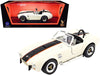 1964 Shelby Cobra 427 S/C Roadster Cream with Black and Orange Stripes 1/18 Diecast Model Car by Road Signature - Miniature Motors
