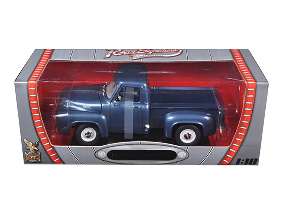 1953 Ford F-100 Pickup Dark Blue 1/18 Diecast Model Car by Road Signature