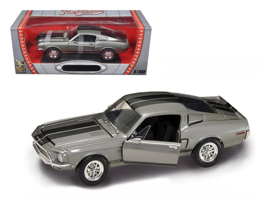 1968 Shelby GT 500KR Silver 1/18 Diecast Model Car by Road Signature - Miniature Motors