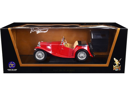 1947 MG TC Midget Red 1/18 Diecast Model Car by Road Signature - Miniature Motors