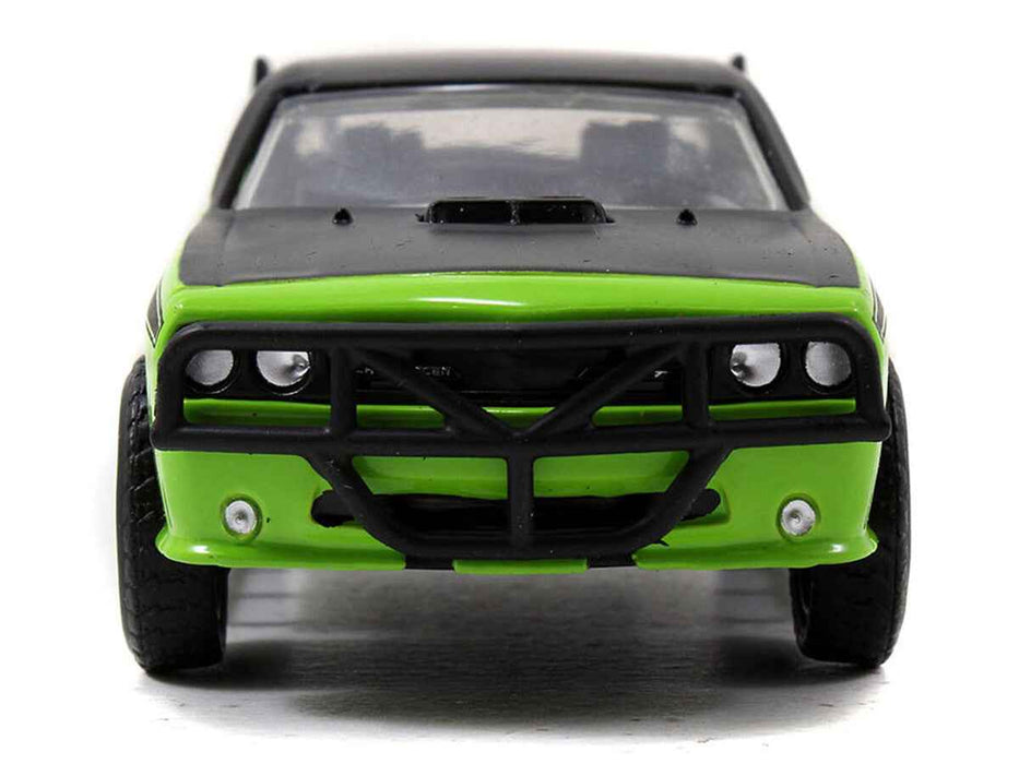 Letty's Dodge Challenger SRT8 Green with Matt Black Top and Hood and Black Stripes "Furious 7" (2015) Movie "Fast & Furious 25th Anniversary" Series 1/32 Diecast Car Model by Jada