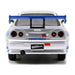 Brian's Nissan Skyline GT-R (R34) RHD (Right Hand Drive) Silver Metallic with Blue Stripes "2 Fast 2 Furious" (2003) Movie "Fast & Furious 25th Anniversary" Series 1/32 Diecast Car Model by Jada