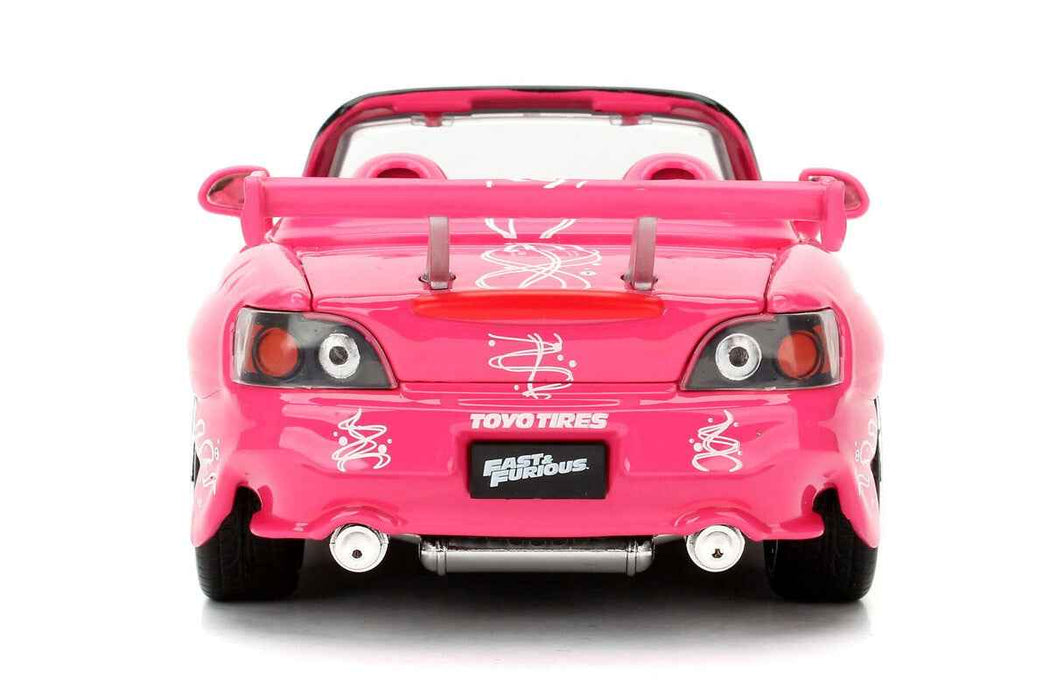 Suki's 2001 Honda S2000 Convertible Pink with Graphics "25 Years of Fast & Furious" "2 Fast 2 Furious" (2003) Movie 1/24 Diecast Model Car by Jada