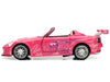 Suki's Honda S2000 Convertible Pink with Graphics "2 Fast 2 Furious" (2003) Movie "Fast & Furious 25th Anniversary" Series 1/32 Diecast Car Model by Jada