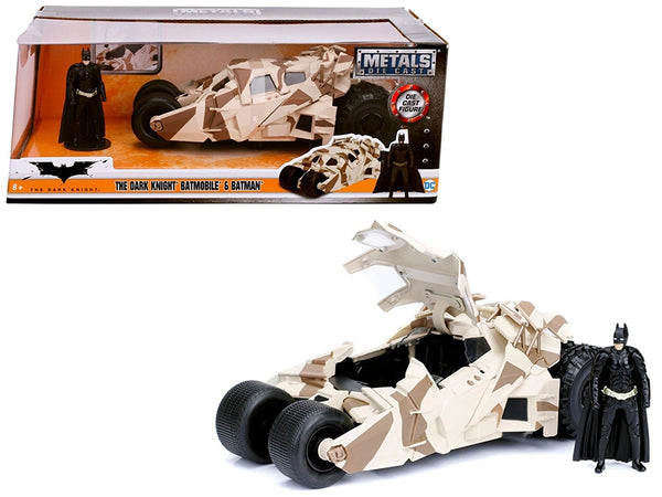 "The Dark Knight" Batmobile with Batman Diecast Figure Camouflage Version "DC Comics" Series 1/24 Diecast Model Car by Jada - Miniature Motors