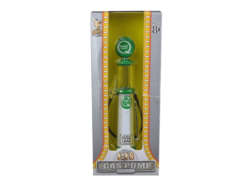 Quaker State Gasoline Vintage Gas Pump Cylinder 1/18 Diecast Replica by Road Signature - Miniature Motors