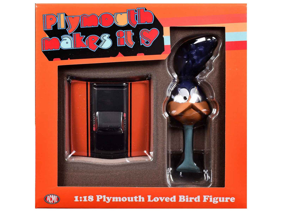 Plymouth Loved Bird Figure with Vitamin C Orange Hood Stand 1/18 Model by ACME