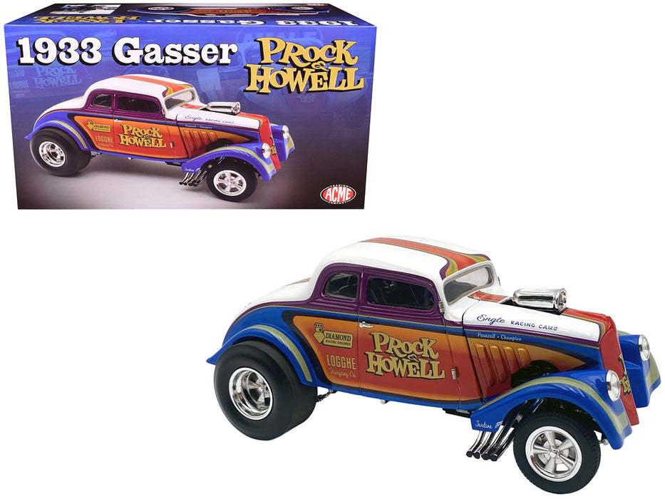 1933 Gasser "Prock & Howell - F Troop" Blue and White with Stripes Limited Edition to 348 pieces Worldwide 1/18 Diecast Model Car by ACME