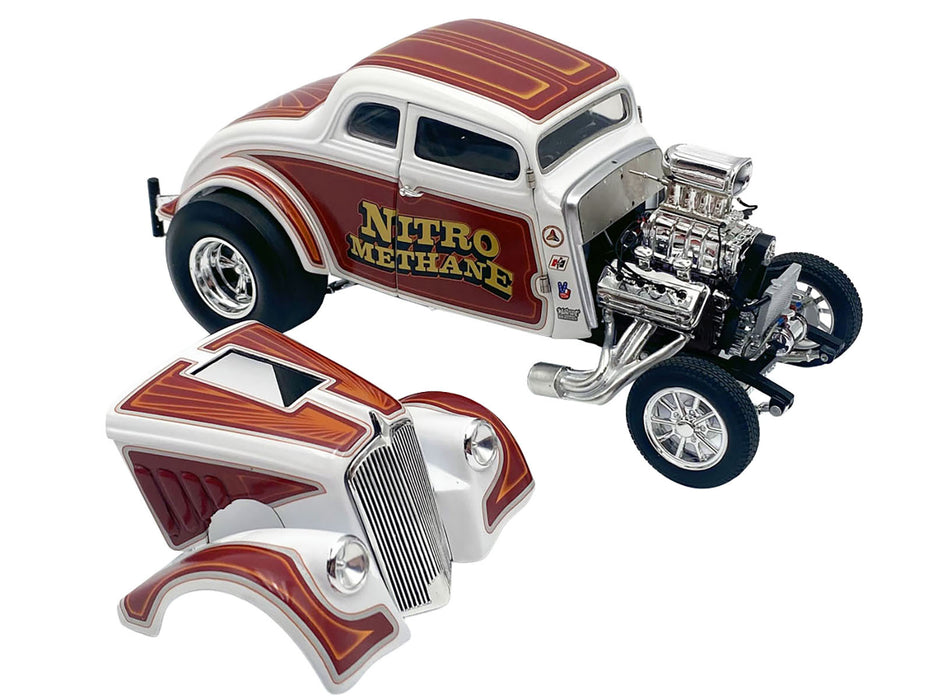 1933 Gasser "Nitro Methane" White and Brown Limited Edition to 348 pieces Worldwide 1/18 Diecast Model Car by ACME