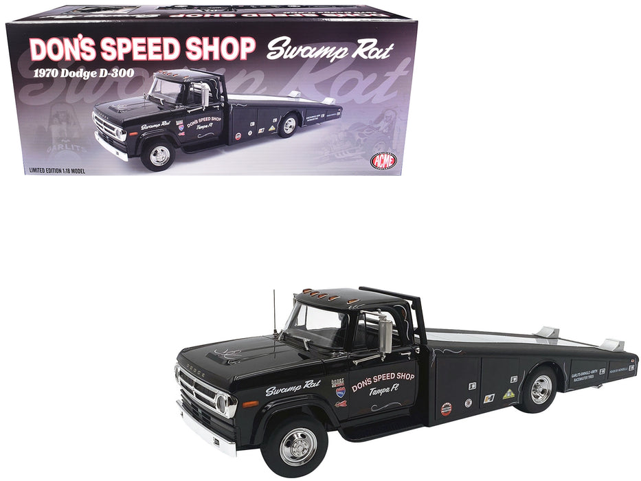 1970 Dodge D-300 Ramp Truck Black "Don's Speed Shop" Limited Edition to 300 pieces Worldwide 1/18 Diecast Model Car by ACME