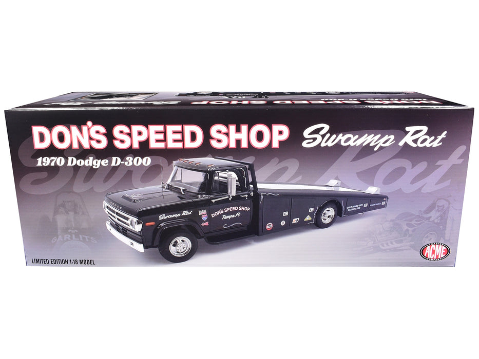 1970 Dodge D-300 Ramp Truck Black "Don's Speed Shop" Limited Edition to 300 pieces Worldwide 1/18 Diecast Model Car by ACME