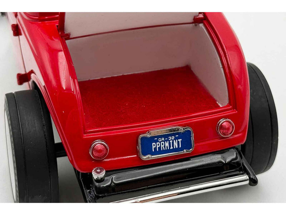 1932 Ford 3 Window Coupe "Peppermint Twist" Red with White Graphics Limited Edition to 372 pieces Worldwide 1/18 Diecast Model Car by ACME