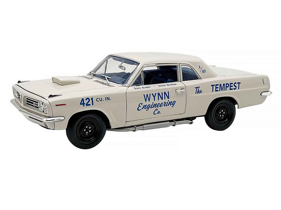 1963 Pontiac Tempest Super Duty "Wynn Engineering Co." White with Blue Interior Limited Edition to 315 pieces Worldwide 1/18 Diecast Model Car by ACME