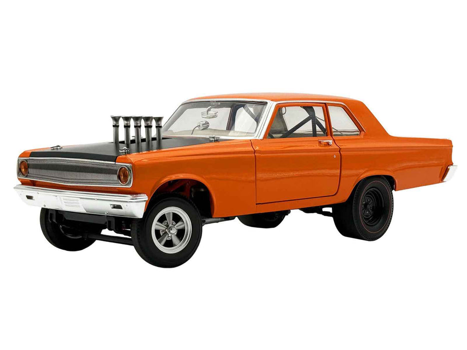 1965 Dodge Coronet AWB "Go Man Go" Go Mango Orange with Black Hood Limited Edition to 300 pieces Worldwide 1/18 Diecast Model Car by ACME