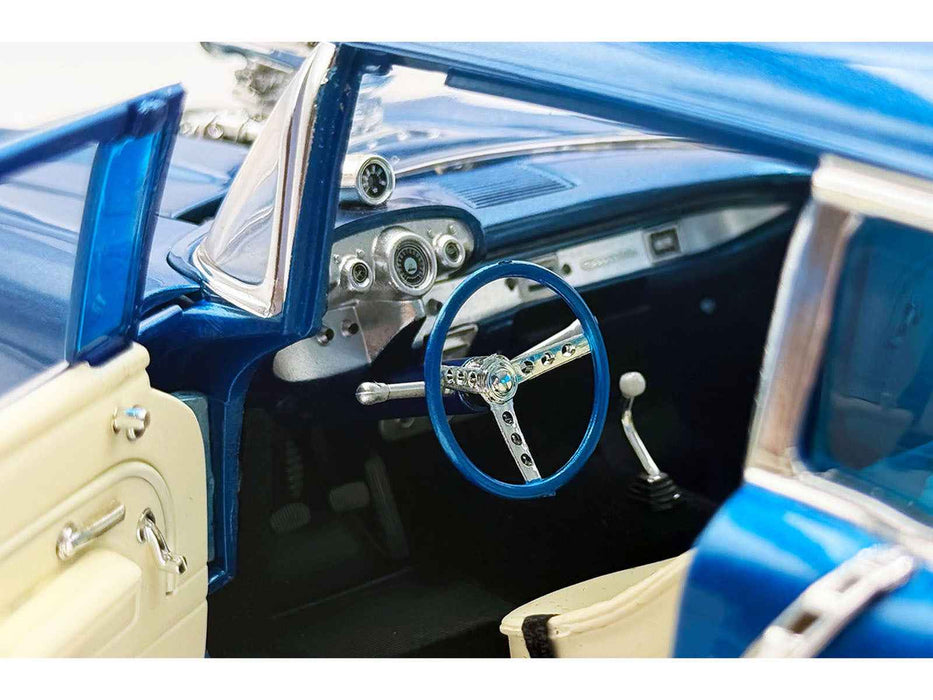 1957 Chevrolet 150 Gasser "High Roller" Blue Metallic Limited Edition to 300 pieces Worldwide 1/18 Diecast Model Car by ACME