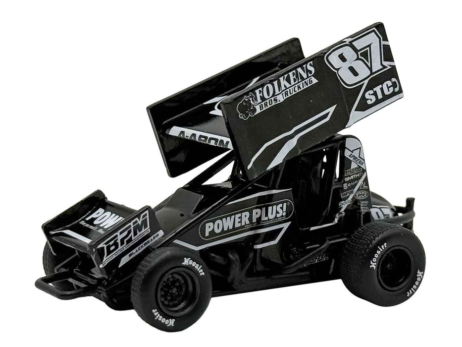 Winged Sprint Car #87 Aaron Reutzel "Power Plus" Black (2026) 1/50 Diecast Model Car by ACME