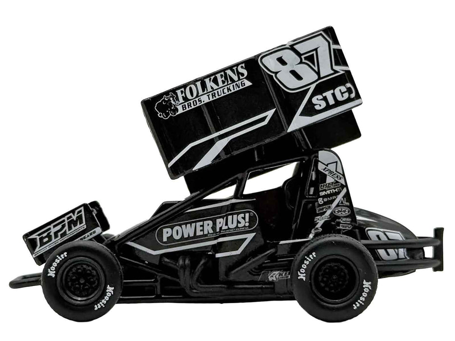 Winged Sprint Car #87 Aaron Reutzel "Power Plus" Black (2026) 1/50 Diecast Model Car by ACME