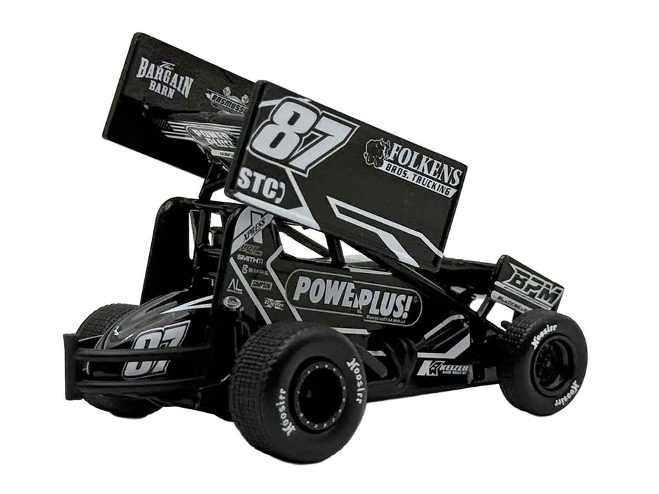 Winged Sprint Car #87 Aaron Reutzel "Power Plus" Black (2026) 1/50 Diecast Model Car by ACME