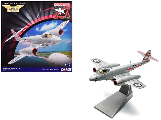Gloster Meteor F.8 Aircraft "WH480/M Sqn Ldr John 'Dusty' Miller DFC No.41 Squadron Biggin Hill" (1951) Royal Air Force "The Aviation Archive" Series 1/72 Diecast Model Car by Corgi