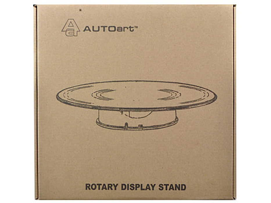 Rotary Display Turntable Stand Medium 10 Inches with Silver Top for 1/64 1/43 1/32 1/24 1/18 Scale Models by Autoart
