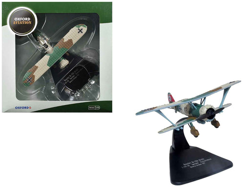 Henschel Hs-123A Aircraft "52+A13 3./StG 165 Immelmann Fuerstenfeldbruck Bavaria Germany" (1937) German Luftwaffe "Oxford Aviation" Series 1/72 Diecast Model Airplane by Oxford Diecast