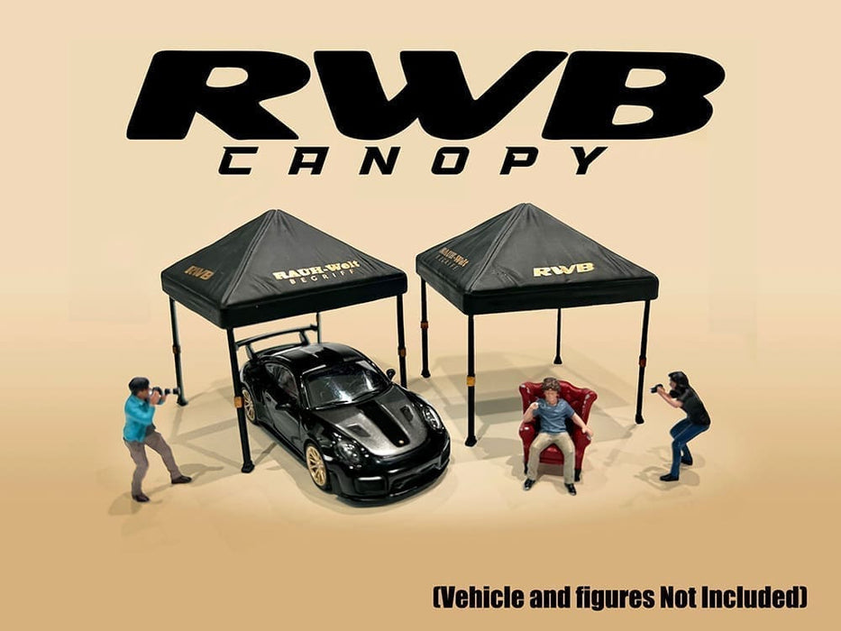 "RWB (RAUH-Welt BEGRIFF)" Canopy 2 Piece Set Black Limited Edition for 1/64 Scale Models by American Diorama - Miniature Motors