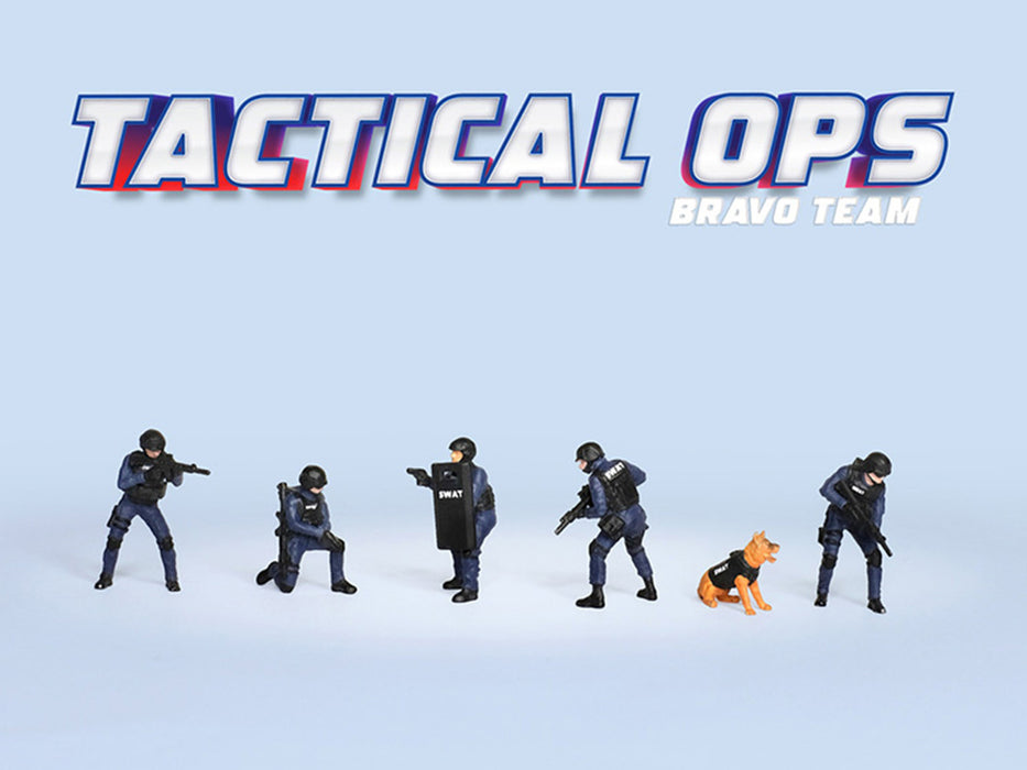"Tactical Ops Bravo Team" 6 piece Diecast Figure Set (6 Figures) Limited Edition for 1/64 Scale Models by American Diorama