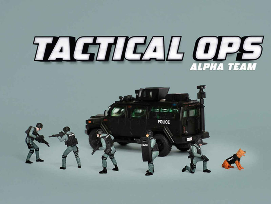 "Tactical Ops Alpha Team" 6 piece Diecast Figure Set (6 Figures) Limited Edition for 1/64 Scale Models by American Diorama