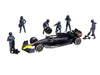 "Formula Pit Crew - Team Blue" 6 piece Diecast Figure Set (6 Figures) Limited Edition for 1/64 Scale Models by American Diorama