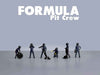 "Formula Pit Crew - Team Blue" 6 piece Diecast Figure Set (6 Figures) Limited Edition for 1/64 Scale Models by American Diorama
