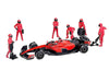 "Formula Pit Crew - Team Red" 6 piece Diecast Figure Set (6 Figures) Limited Edition for 1/64 Scale Models by American Diorama