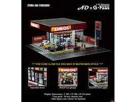 Eneos Japan Gas Station Diorama Set "American Diorama X G-Fans" Series for 1/64 Scale Models by American Diorama