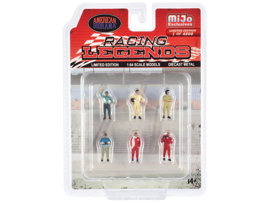 "Racing Legends" 6 piece Diecast Set (6 Driver Figures) Limited Edition to 4800 pieces Worldwide 1/64 Scale Models by American Diorama - Miniature Motors